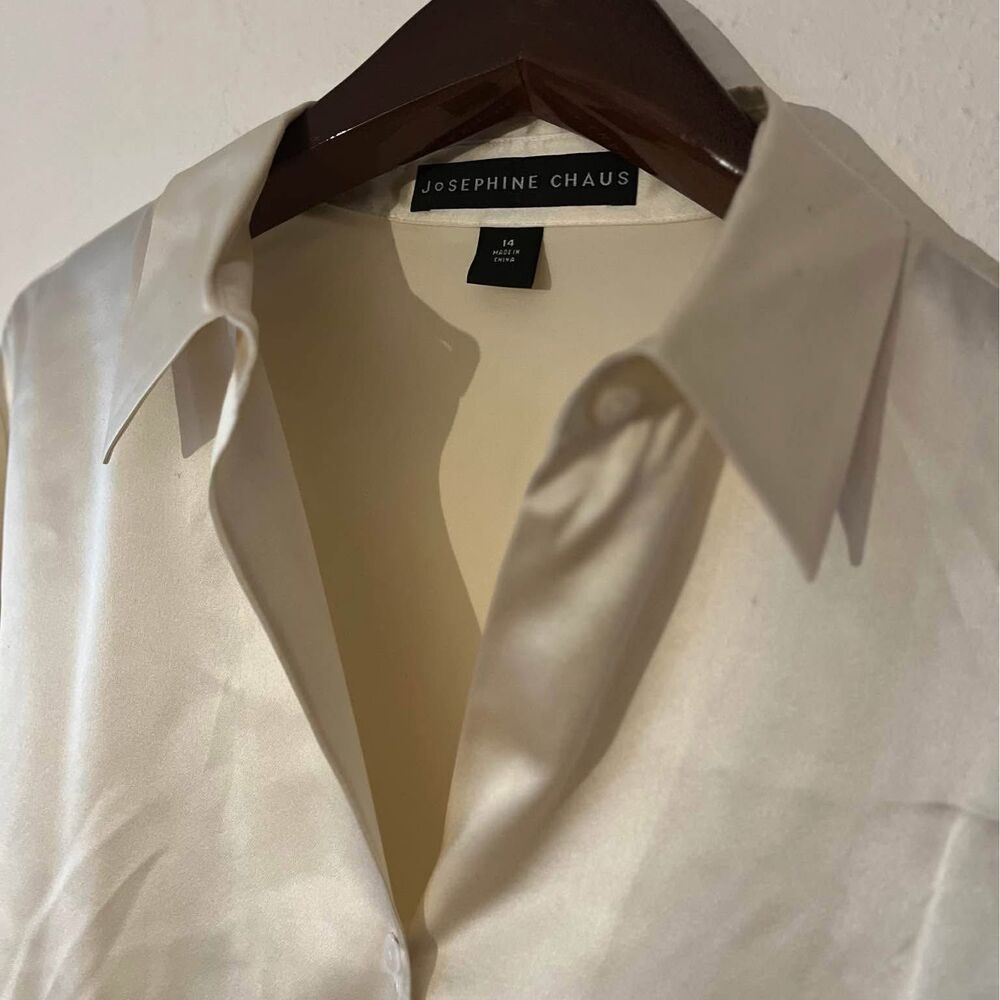 Stephanie Chaus 100% silk blouse, Size 14 THERE ARE 3 LITTLE MARKS ON IT - Picture 4 of 7
